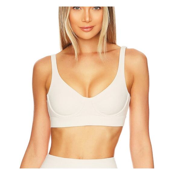 L*SPACE L Space Active x Tessa Brooks Tryout Sports Bra Bone White Size Medium - Picture 1 of 8